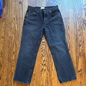 Agolde Womn's Dark Gray Straight Jeans - Valen vintage